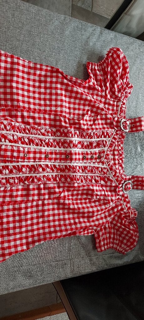 Oktoberfest damesblouse rood/wit maat XXL, Kleding | Dames, Overige Dameskleding, Onbekend, Ophalen of Verzenden, Zo goed als nieuw