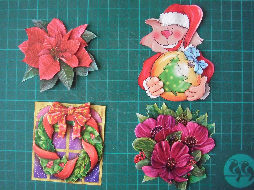 set 3D plaatjes Kerst -4, Ophalen of Verzenden, Nieuw, Kerst, Knipvel