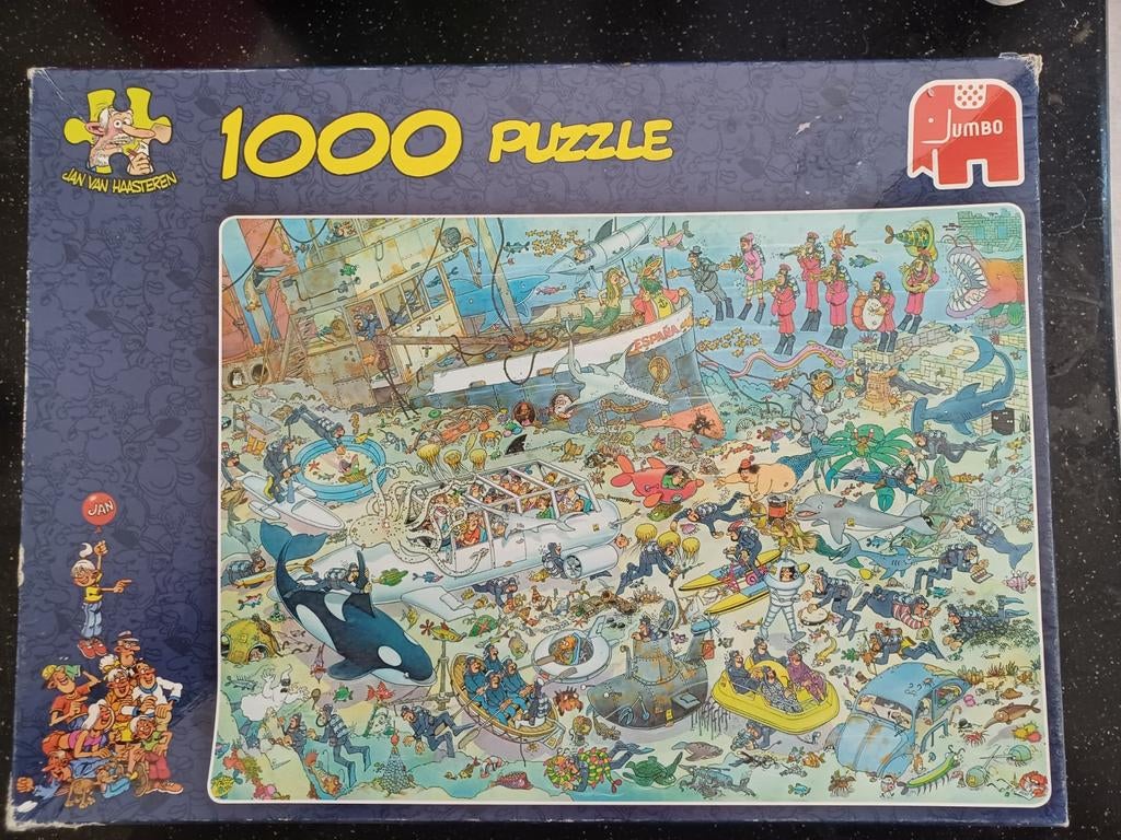 Jan van Haasteren - Pret onder water (1000 stukjes), Hobby en Vrije tijd, Denksport en Puzzels, Ophalen, 500 t/m 1500 stukjes