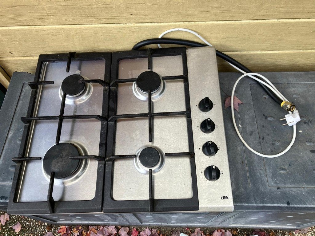 gaskookplaat etna inbouw, Ophalen, Gebruikt, 4 kookzones, Inbouw