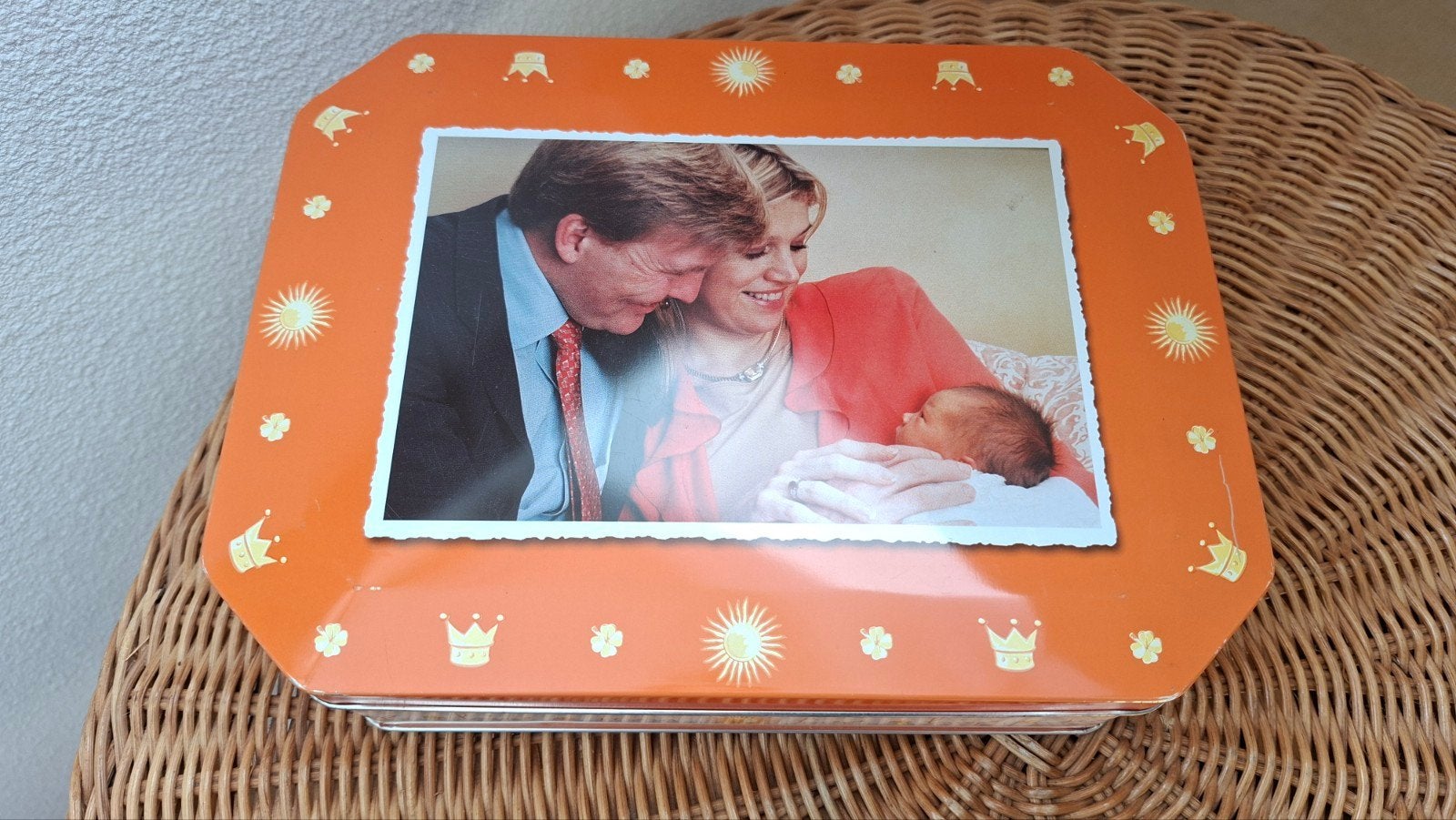 Verkade Oranje Blik Geboorte Amalia, Verzamelen, Ophalen of Verzenden, Nieuw, Koek(jes), Verkade