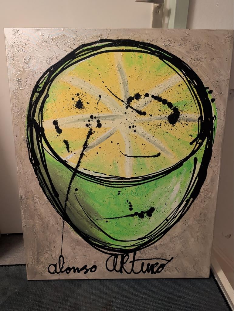 Modern Schilderij 'Citrus Splash' van Alonso Arturo, Antiek en Kunst, Ophalen