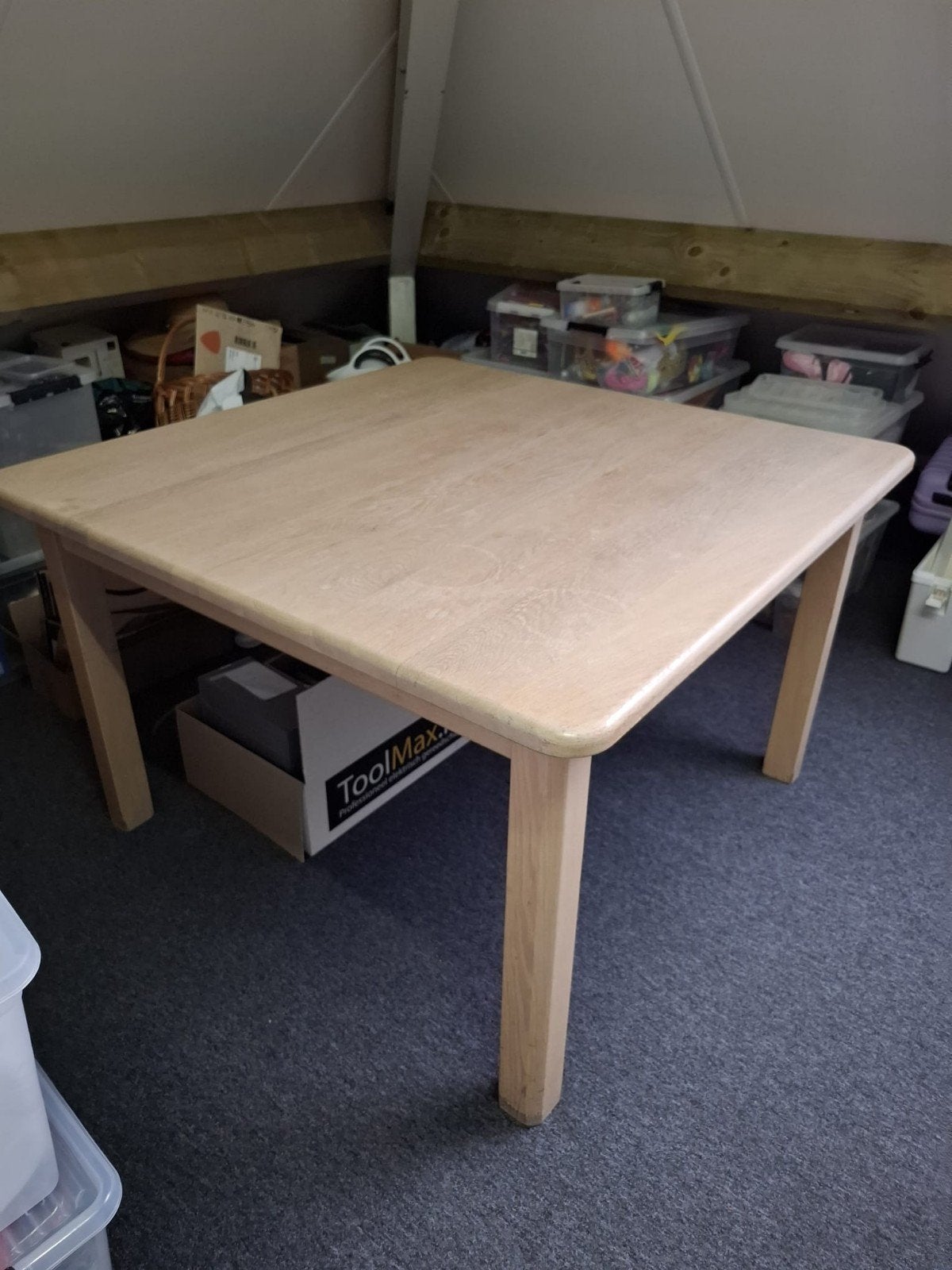 Massief eiken eettafel met 4 stoelen, Huis en Inrichting, Ophalen, Gebruikt, Vier personen, 100 tot 150 cm