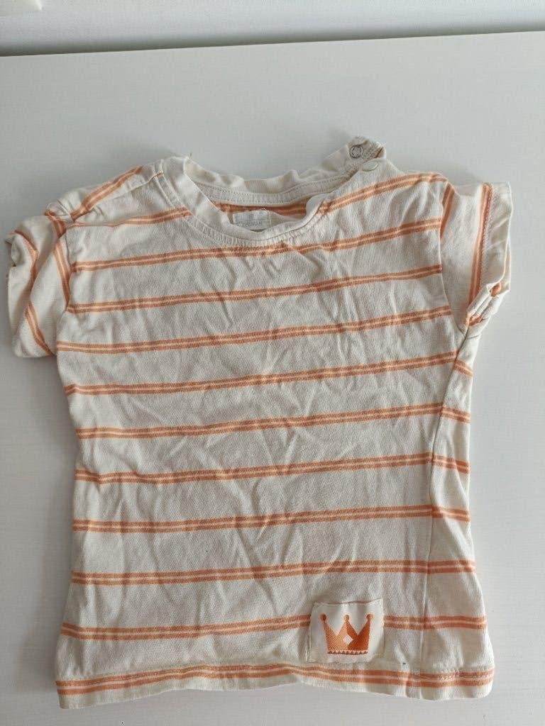 Oranje gestreept T-shirt maat 86, Kinderen en Baby's, Babykleding | Maat 86, Ophalen of Verzenden, Zo goed als nieuw, Jongetje of Meisje