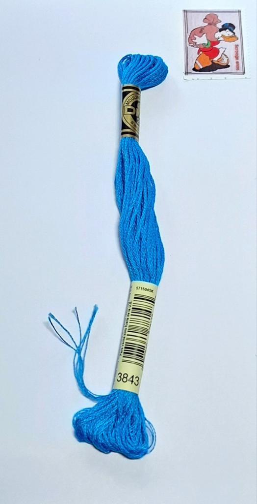 DMC mouline, blauw 3843, 68314 ILLZACH, Ophalen of Verzenden, Borduurgaren of Zijde, DMC