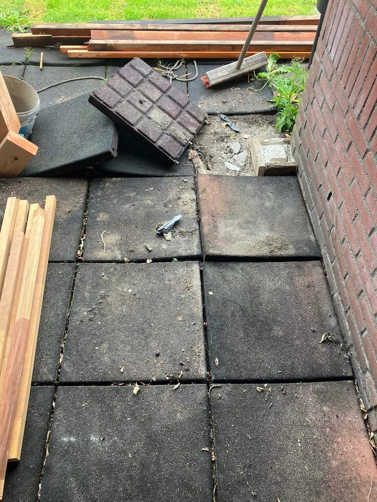 Rubber tuintegels, Ophalen, Zo goed als nieuw, Overige materialen