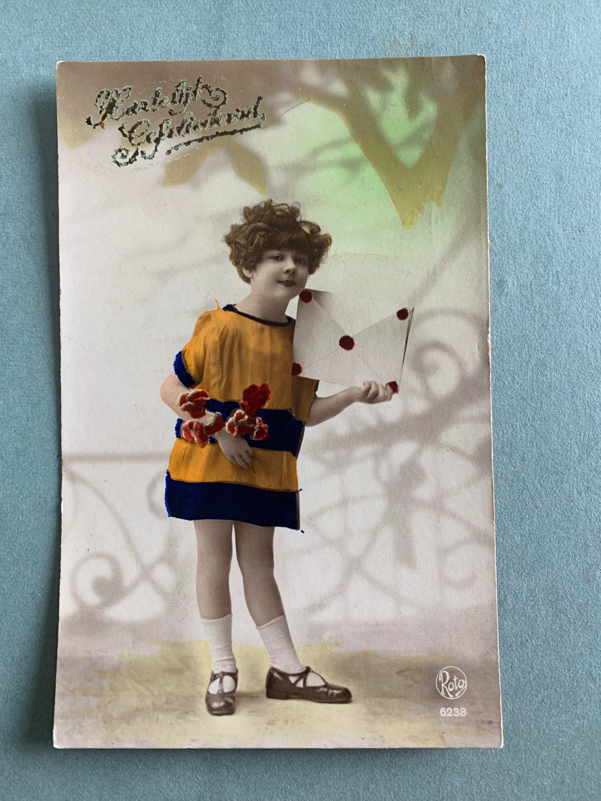 1929 Hartelijk Gefeliciteerd - meisje met brief, Ophalen of Verzenden, 1920 tot 1940, Gelopen, Kinderen