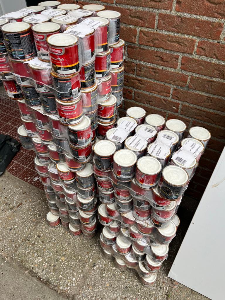 Partij ivoor wit lak verf kunststof, Doe-het-zelf en Verbouw, Verzenden, Nieuw, Wit, Lak