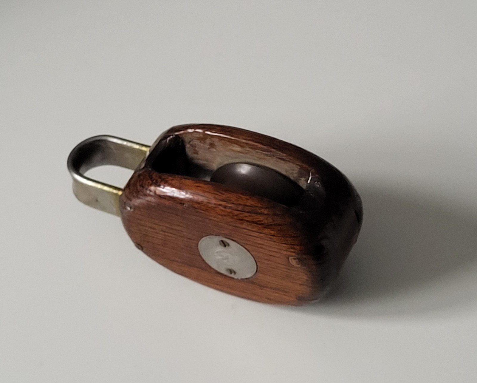 Oude houten katrol met schijf, Ophalen of Verzenden
