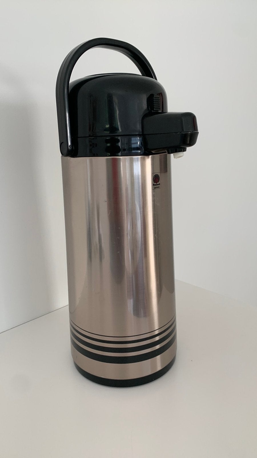 Vintage PEACOCK  RVS Air-pot  /Thermoskan -  inhoud 2,2 ltr, Zilver, Ophalen of Verzenden, Metaal, Overige merken