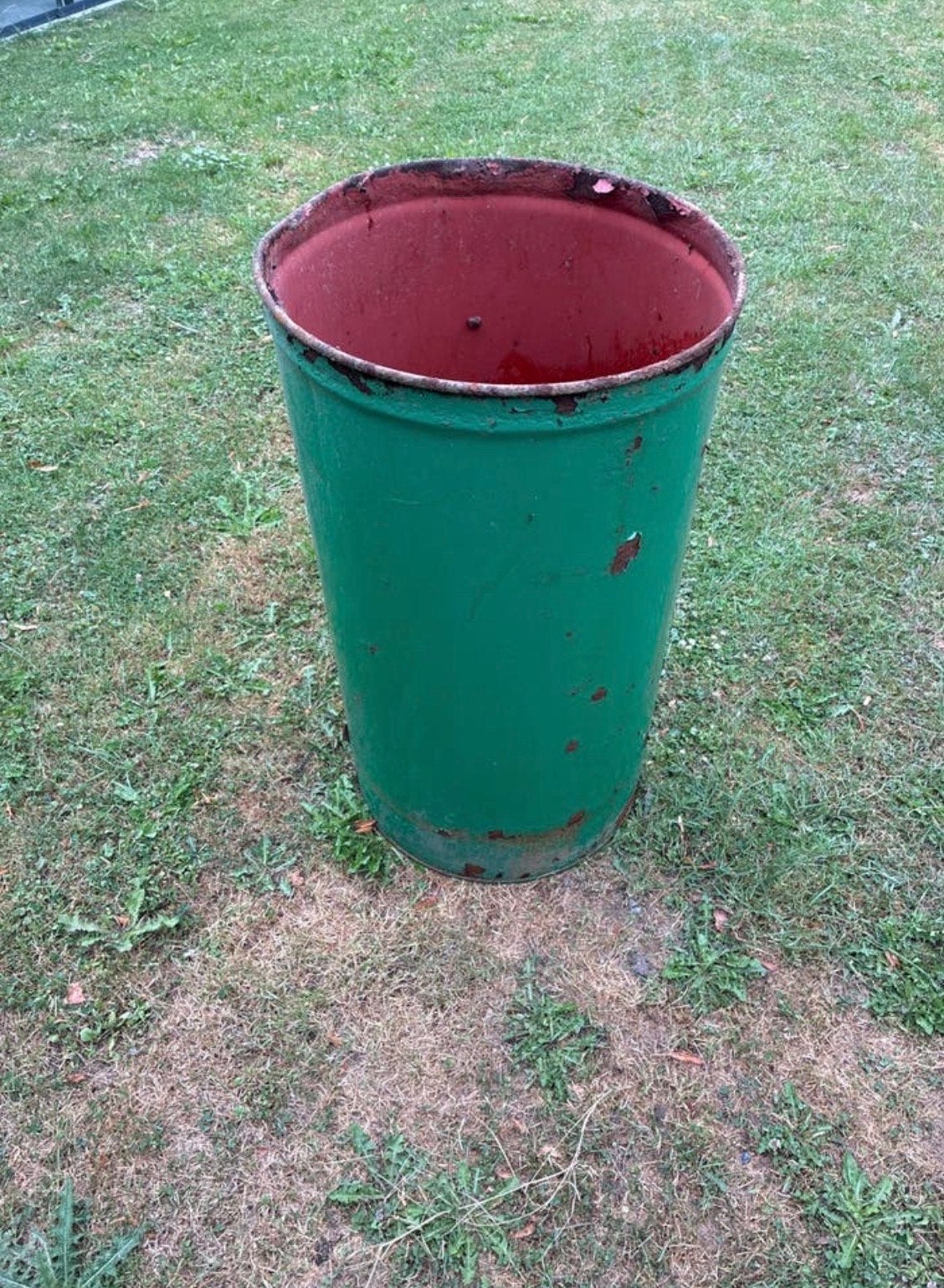 Groene metalen vat - Gebruikt, Ophalen, Gebruikt