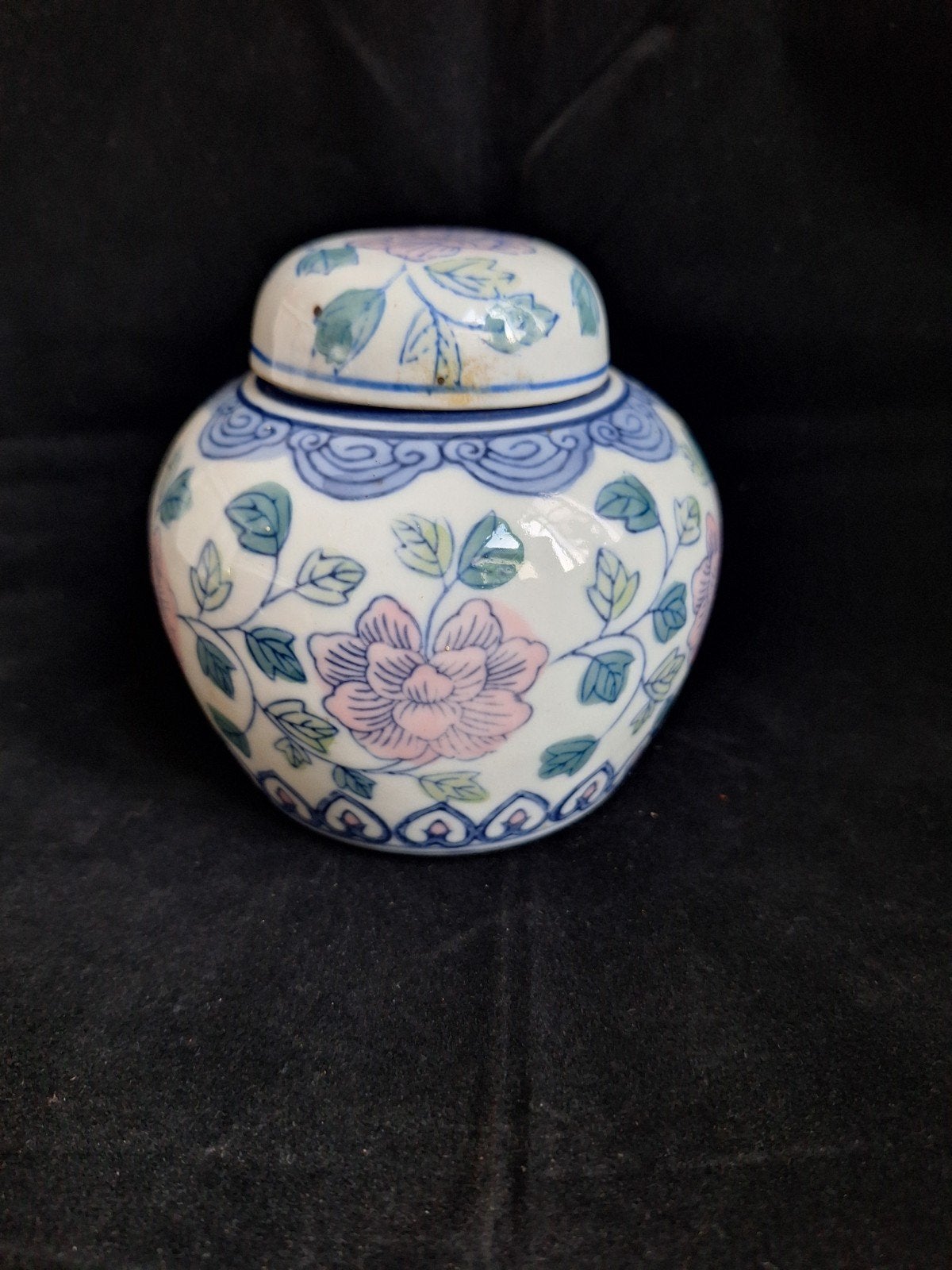 Vintage Chinees gemberpotje met bloemmotief, Ophalen