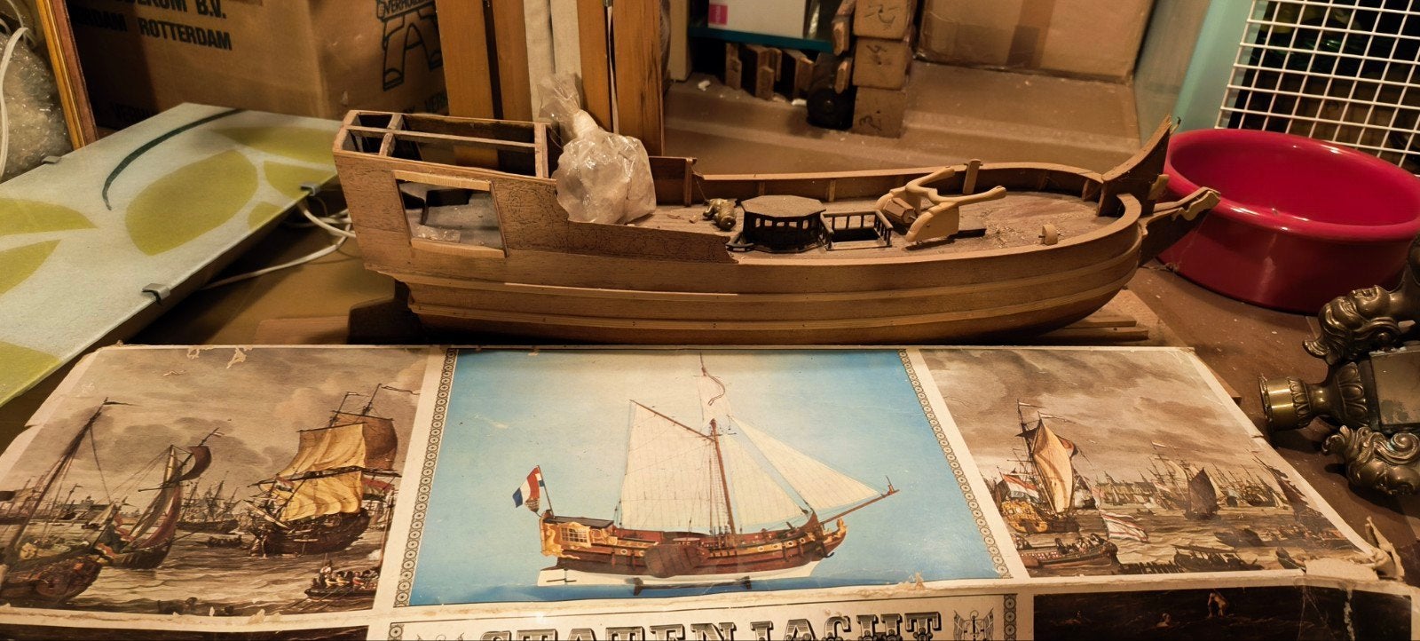 Houten Scheepsmodel: Statenjacht (nog af te bouwen), Hobby en Vrije tijd, Modelbouw | Boten en Schepen, Ophalen of Verzenden, Gebruikt