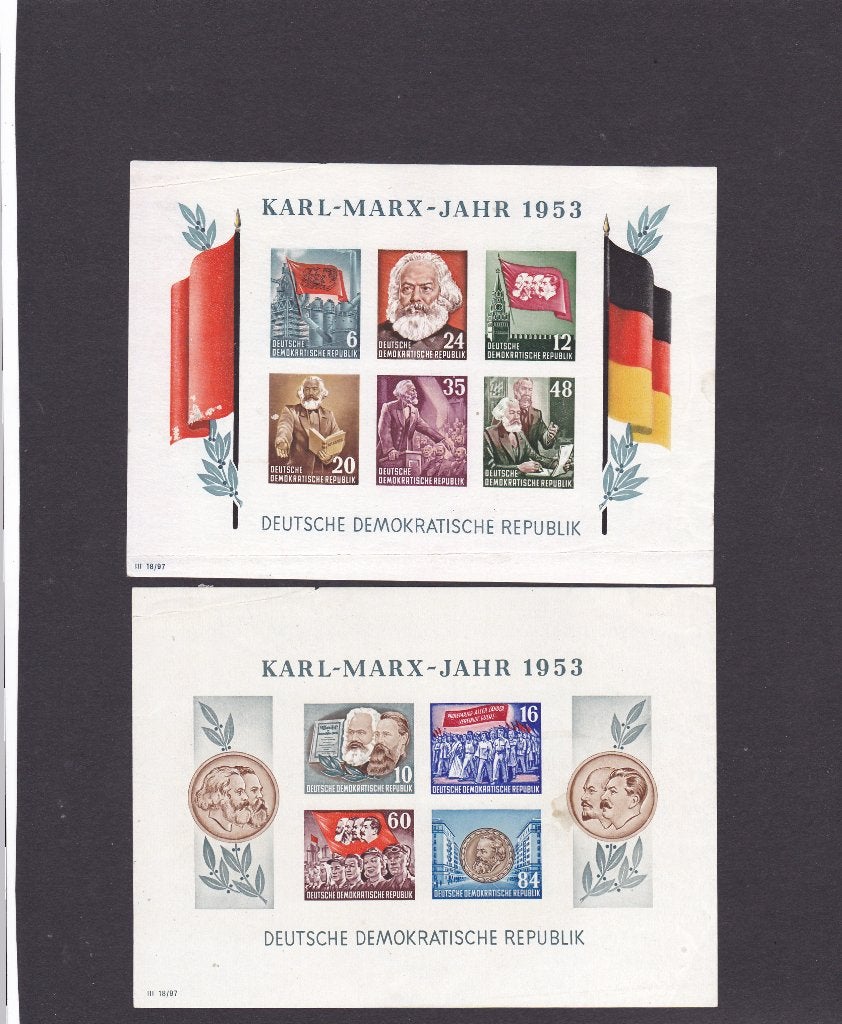 DDR Blok 8/9 B ongetand Karl Marx (S167), Verzenden, DDR