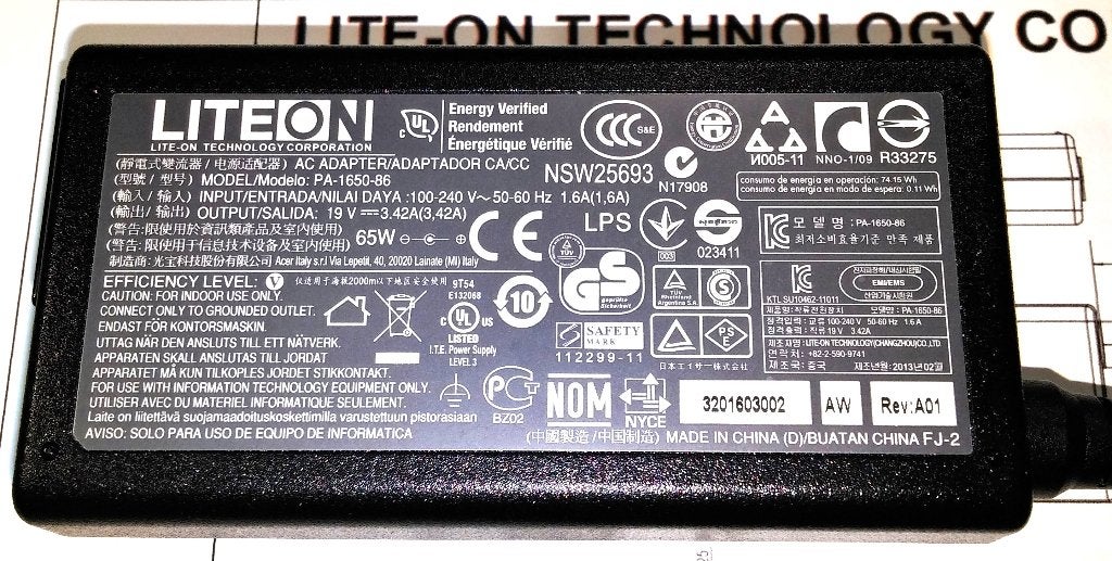 Acer Aspire LITE-On PA-1650-86 19V 3.42A 65W Adapter Oplader, Ophalen of Verzenden, Nieuw, Acer