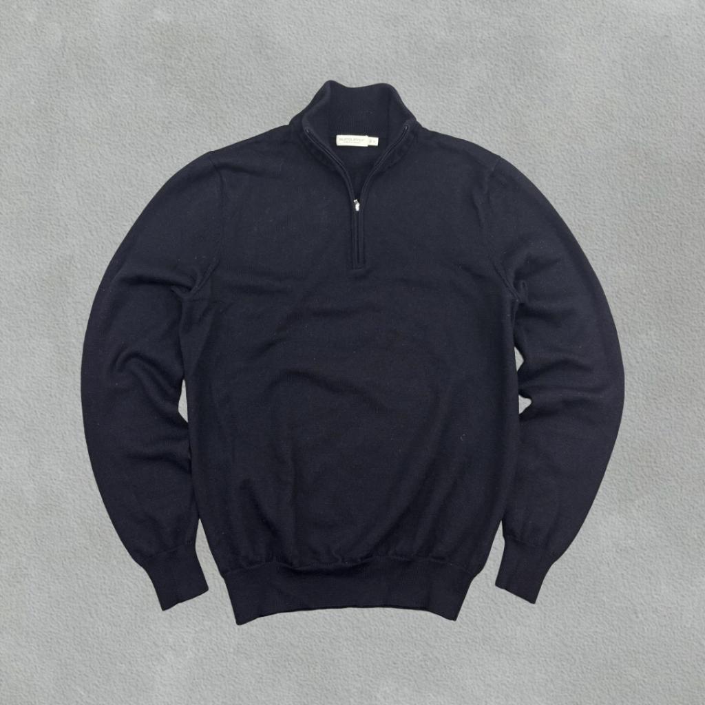 (1097) Navy Suitsupply Half Zip - Heren S - Zeer goed, Kleding | Heren, Truien en Vesten, Zo goed als nieuw, Maat 46 (S) of kleiner