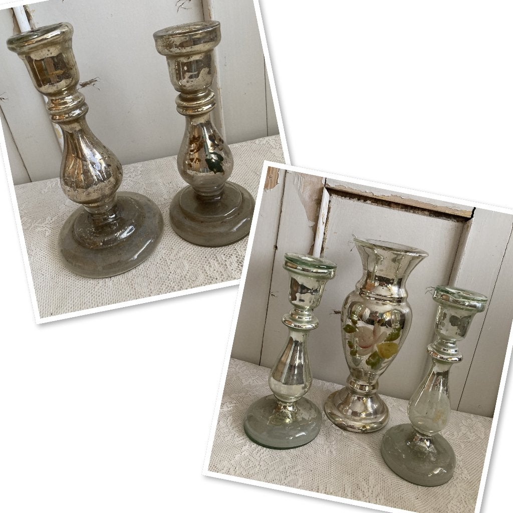 Brocante armeluis-zilver / Vaas & kandelaars, Ophalen of Verzenden
