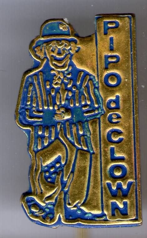 PIPO de Clown blauw op koper TV/stripfiguur speldje( S_167), Verzenden, Nieuw, Figuurtje, Speldje of Pin