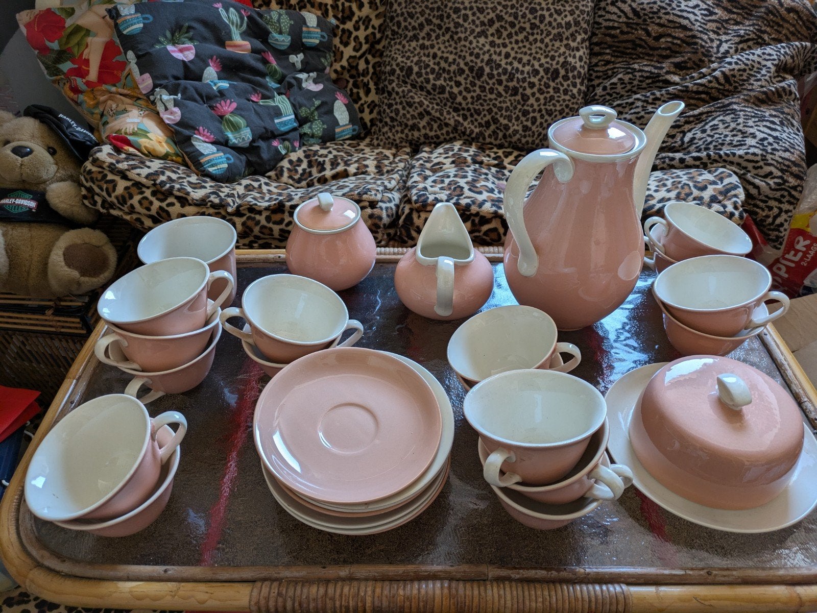 Vintage Boch Frères Keralux - Pastelroze - /6, Ophalen