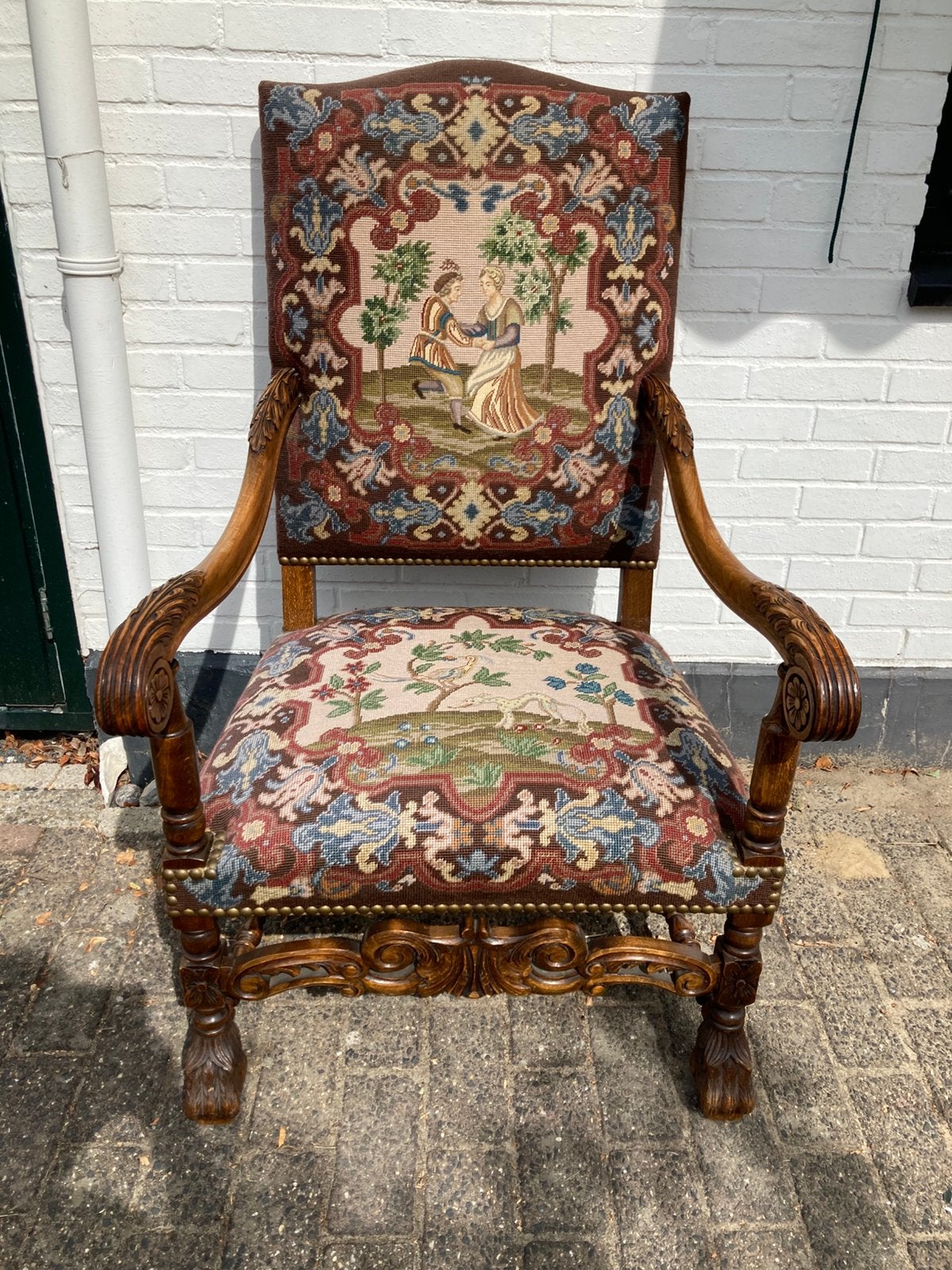 Antieke geborduurde stoelen (260825s), Antiek en Kunst, Ophalen