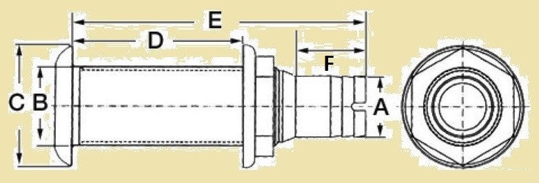 1732718 Huiddoorvoer + slangtule Ø39mm, RVS flens en klep., Ophalen of Verzenden, Nieuw, Motor en Techniek