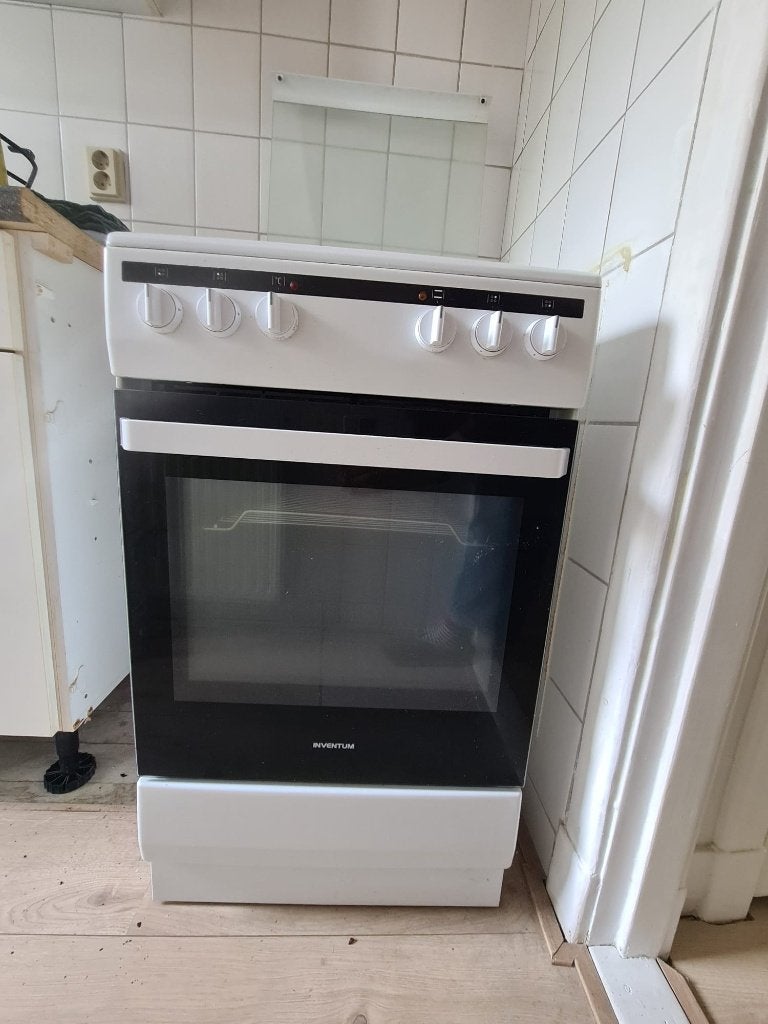 Inventum gasfornuis met oven | 4-pits | wit, Ophalen, Gebruikt, Hete lucht, 4 kookzones