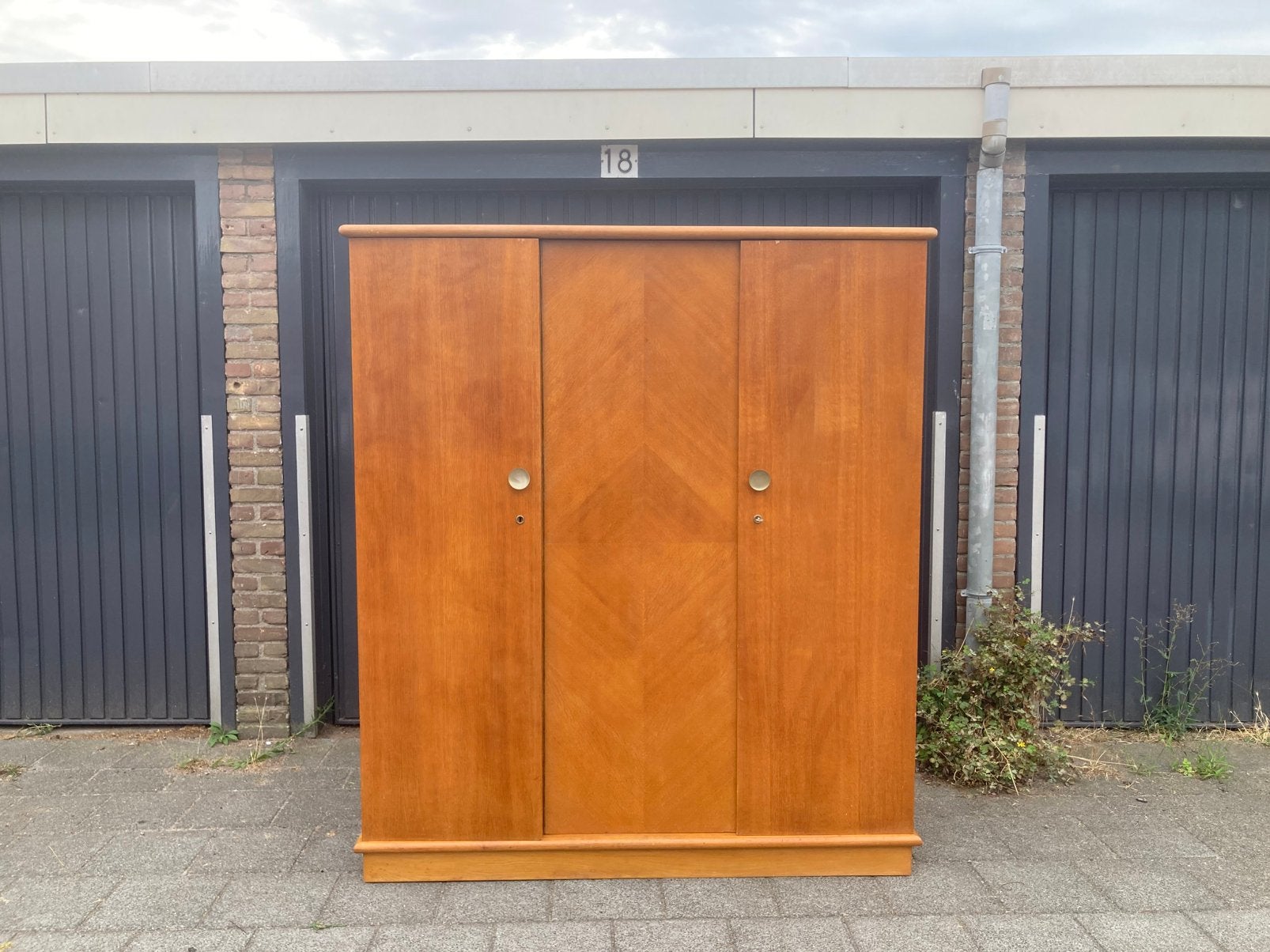 Vintage retro jaren 60 kledingkast sixties kast, Ophalen, 100 tot 150 cm, Teakhout, Zo goed als nieuw