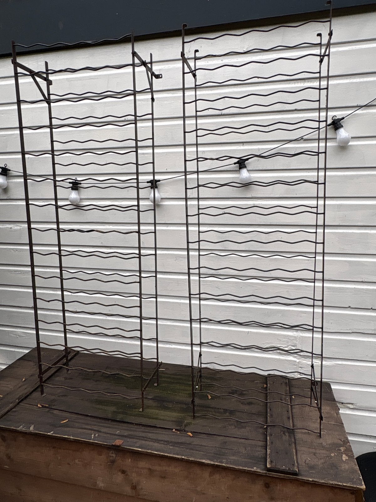 Twee vintage RIGIDEX metalen wijnrekken, Huis en Inrichting, Ophalen, Gebruikt, 25 flessen of meer, 75 – 100