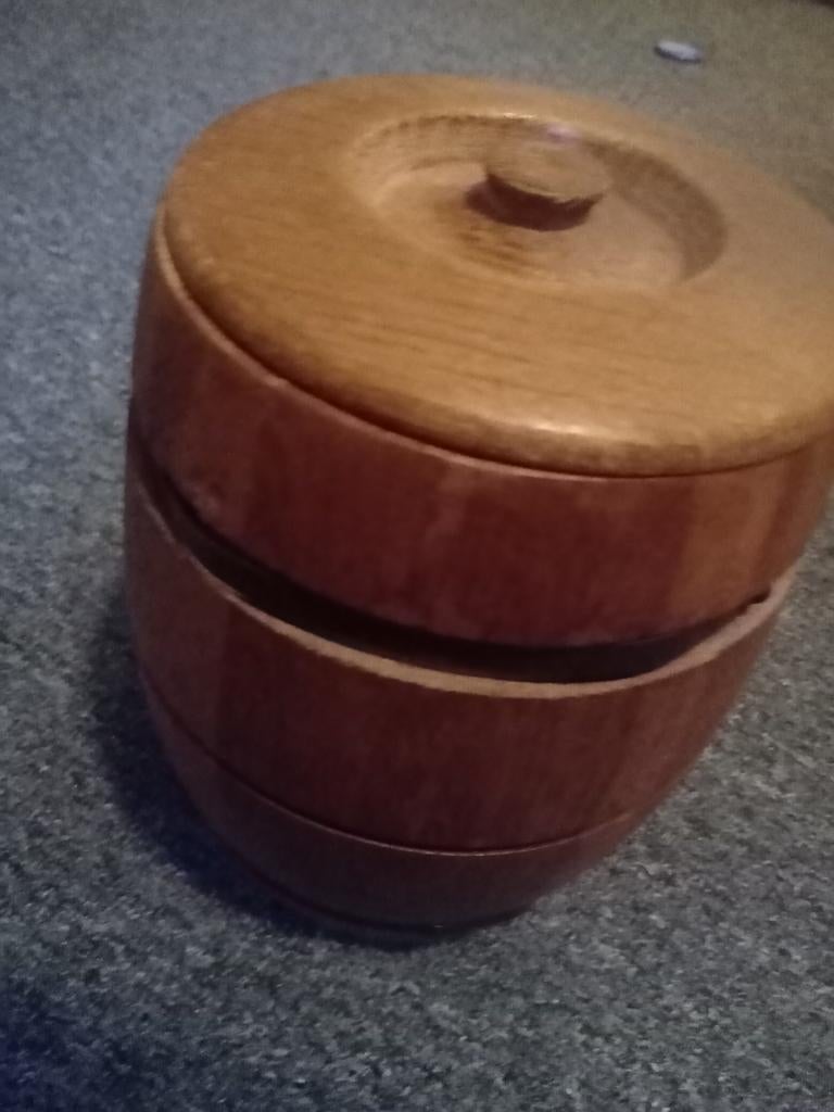 Oude houten tabaks pot, Ophalen of Verzenden