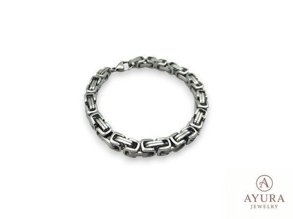Heren armband "Alexander" RVS Koningsschakel, Info@ayura-jewelry.nl, Staal, Nieuw, Ophalen of Verzenden