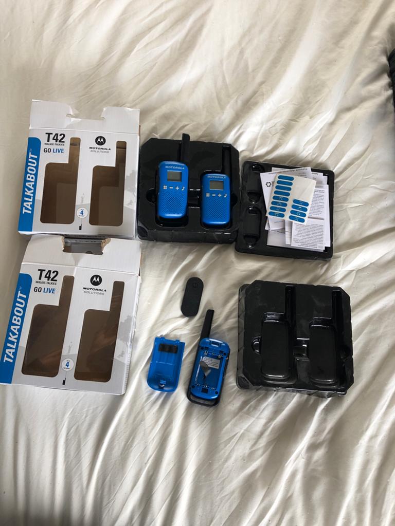 Motorola Talkabout T42 Walkie-Talkies (3 stuks), Telecommunicatie, Portofoons en Walkie-talkies, Ophalen, Zo goed als nieuw, 2 to 5 km