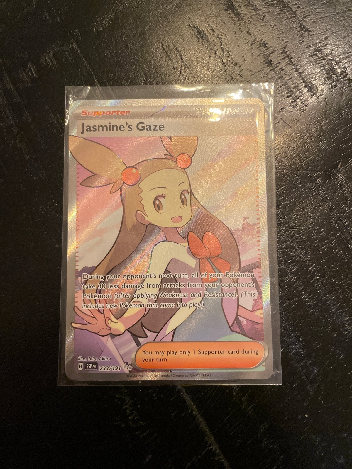 Pokémon TCG: Jasmine's Gaze Full Art Supporter Kaart, Ophalen of Verzenden, Zo goed als nieuw, Losse kaart, Foil