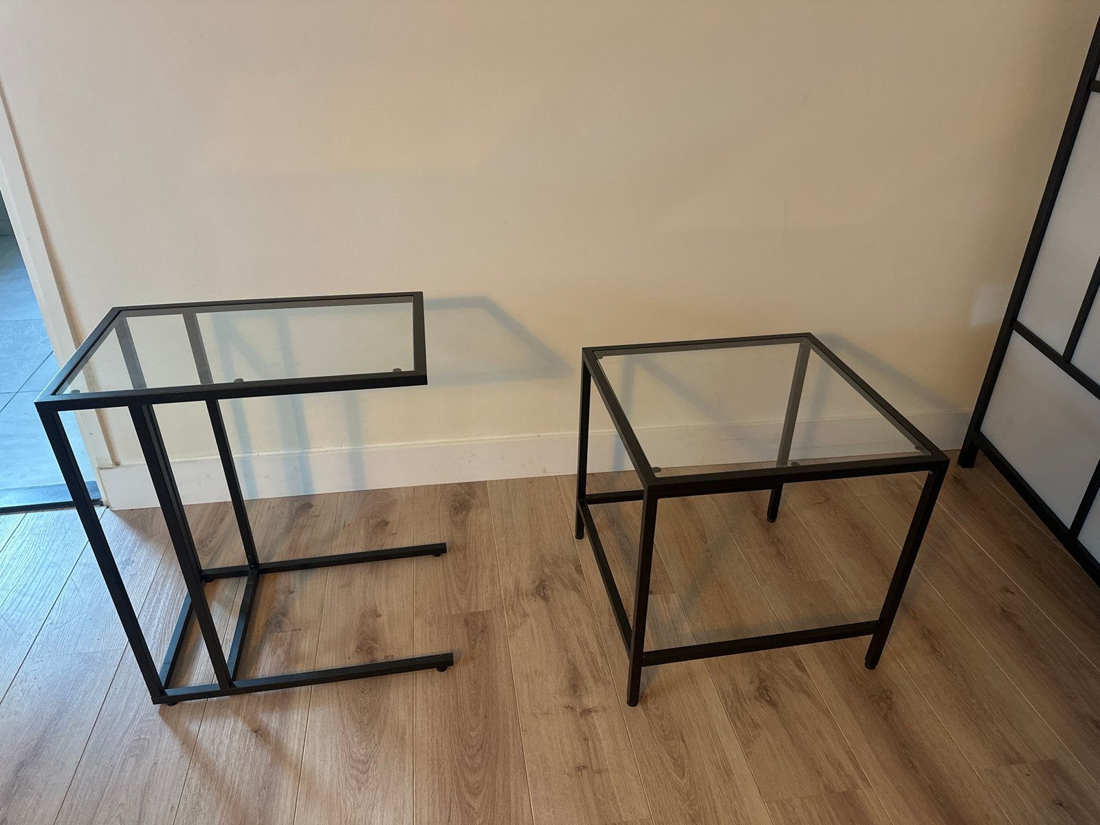 IKEA Salontafeltjes met Glas - Set van 2, Ophalen, 50 – 75, Gebruikt, 50 tot 100 cm