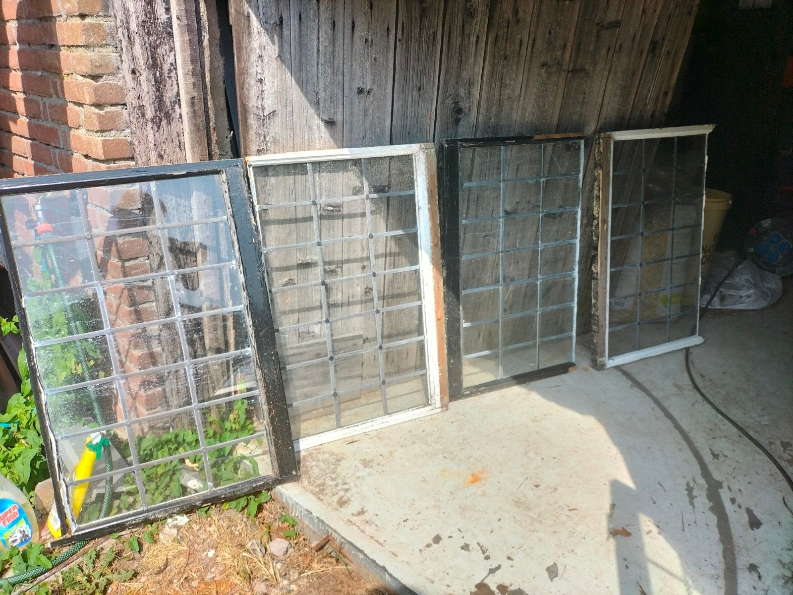 4 glas in lood ramen, Doe-het-zelf en Verbouw, Glas en Ramen, Ophalen, Gevelraam of Ruit, Minder dan 80 cm, Minder dan 80 cm
