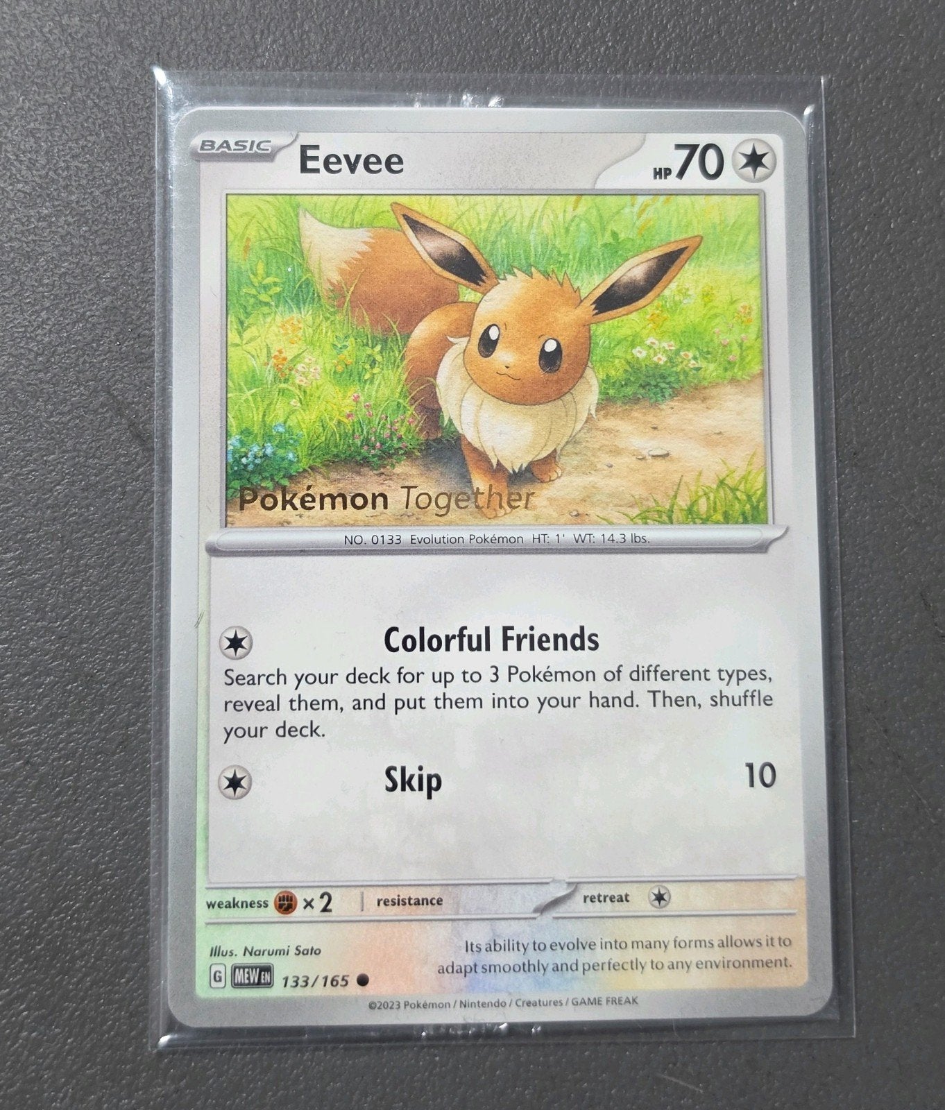 Eevee 133/165 | 151 stamped promo: Pokemon Together, Ophalen of Verzenden, Nieuw