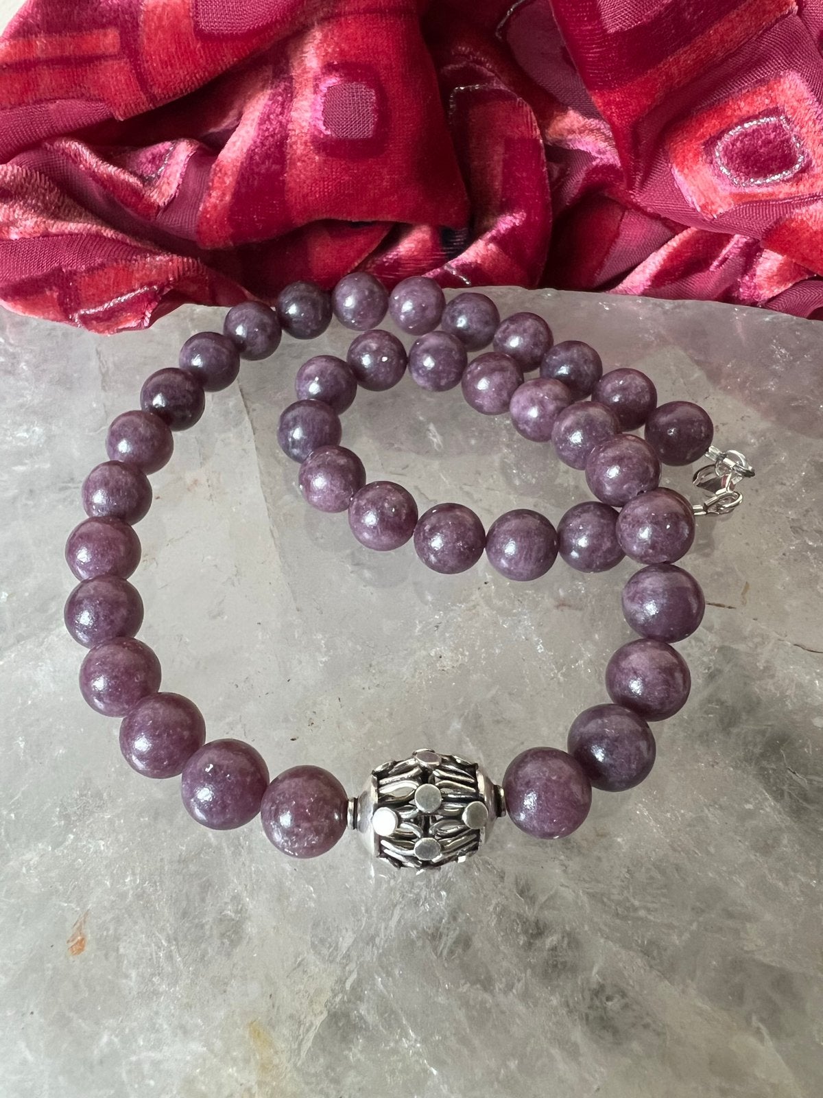 Lepidoliet beschermt geluk intuïtie zuivert doelgericht, Sieraden, Tassen en Uiterlijk, Kettingen, Paars, Nieuw, Ophalen of Verzenden