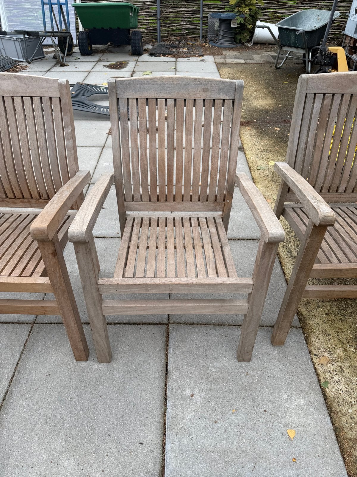 Massief Teakhouten Tuinstoelen (Javanees Teak), Tuin en Terras, Ophalen, Gebruikt, Teakhout