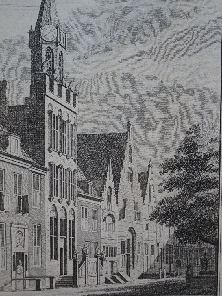Gravure stadhuis Tholen, Philips naar Pronk 1747, Verzenden, Architectuur, Gravure, Origineel