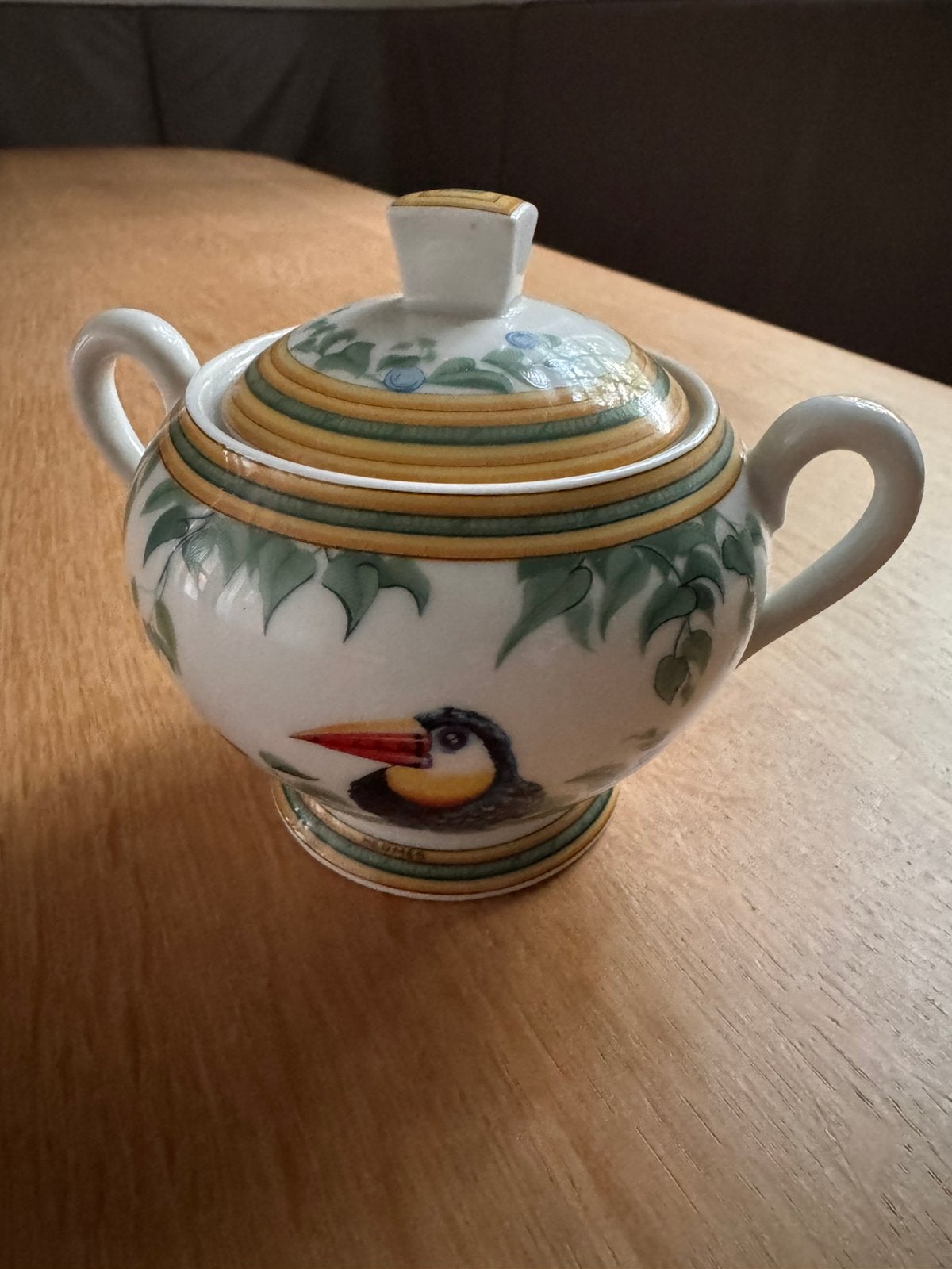 Hermès “Toucans” suikerpotje, Antiek en Kunst, Antiek | Servies los, Ophalen of Verzenden