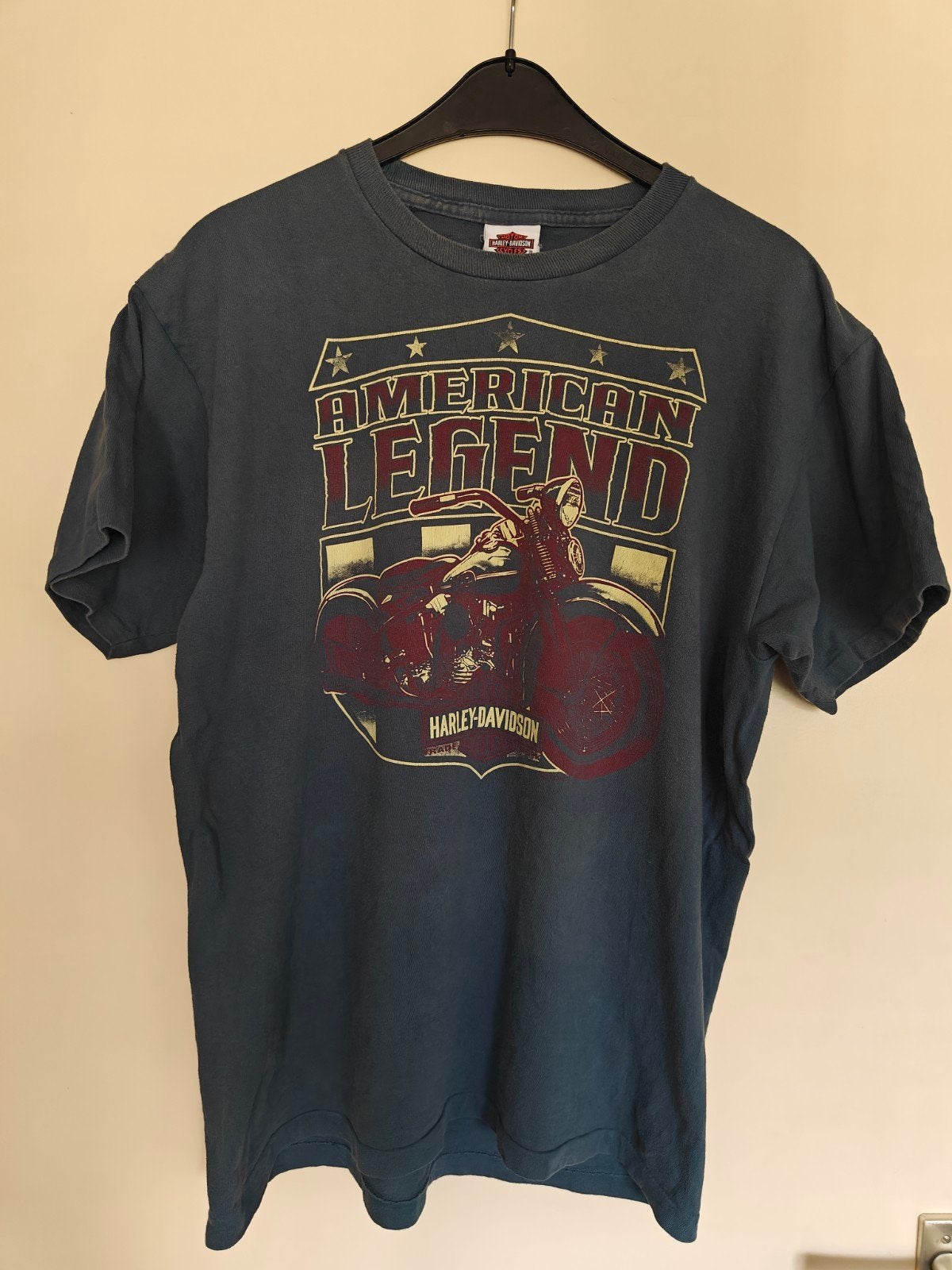 Net orgineel Harley Davidson shirt mt L, Maat 52/54 (L), Blauw, Ophalen of Verzenden, Gedragen