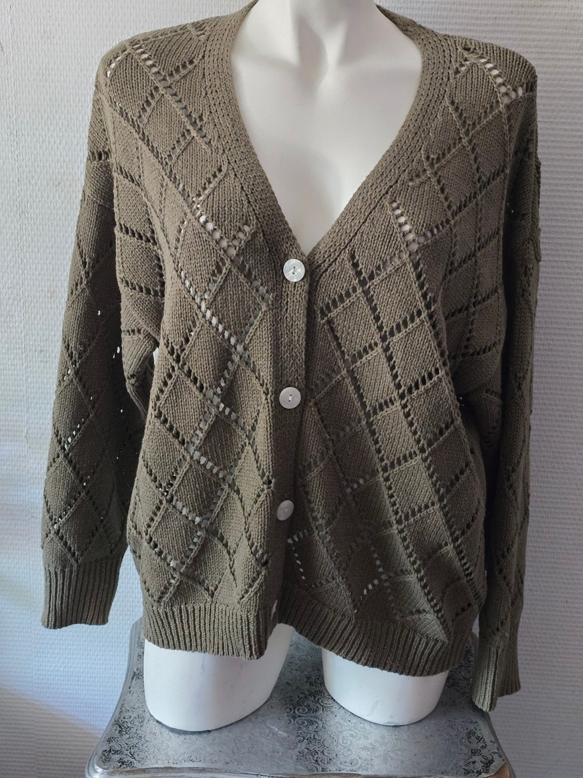 Primark Gebreid Vest Maat L - Groen, Primark, Maat 42/44 (L), Ophalen of Verzenden, Gedragen