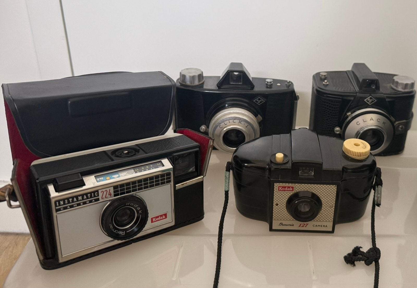 Partij 4 vintage camera’s, Ophalen of Verzenden, Gebruikt, Compact, Kodak