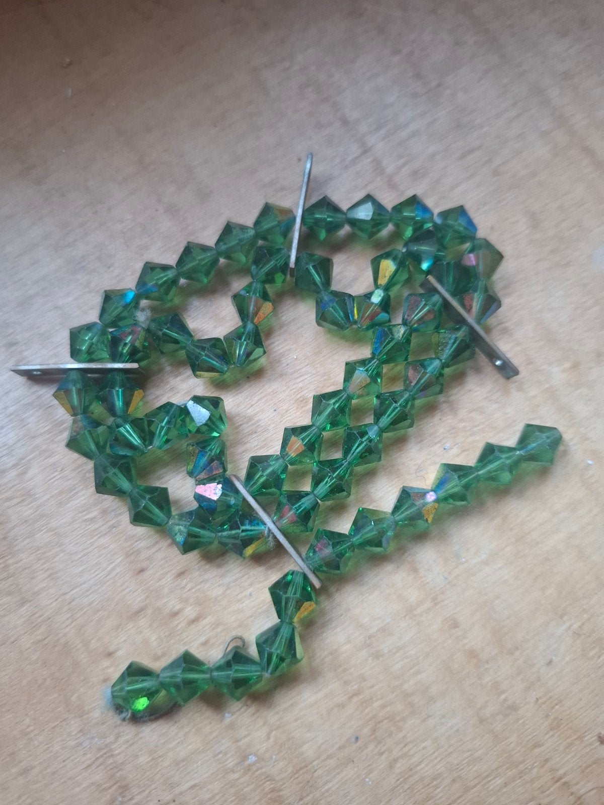 Jaren 50 Aurora Borealis kristalketting., Ophalen of Verzenden, Groen, Overige materialen