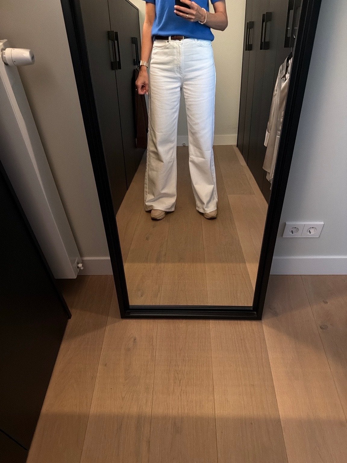 Witte jeans Corel met wijde pijpen - Maat 36 (+4 cm), Kleding | Dames, Wit, Ophalen of Verzenden, Zo goed als nieuw, Maat 36 (S)