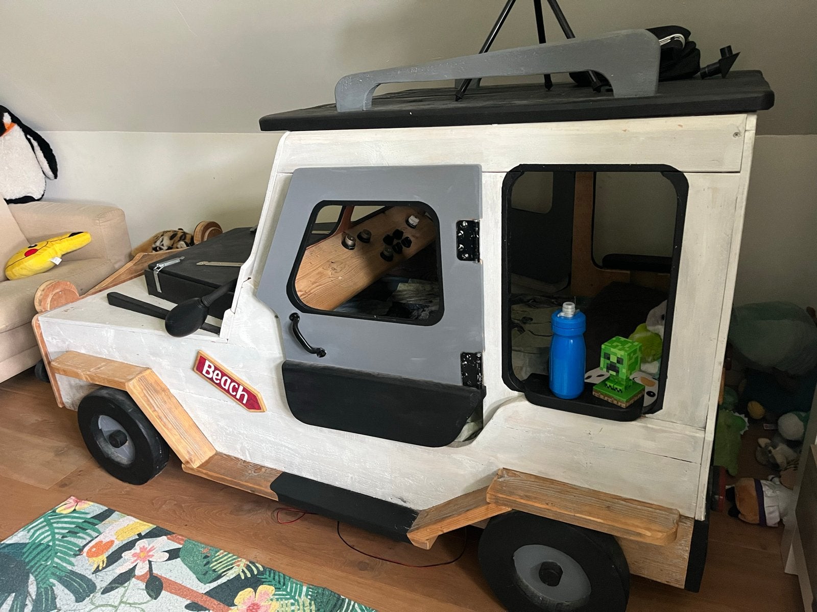 Uniek kinderbed in de vorm van een auto, Ophalen, Gebruikt, 180 cm of meer, 85 tot 100 cm