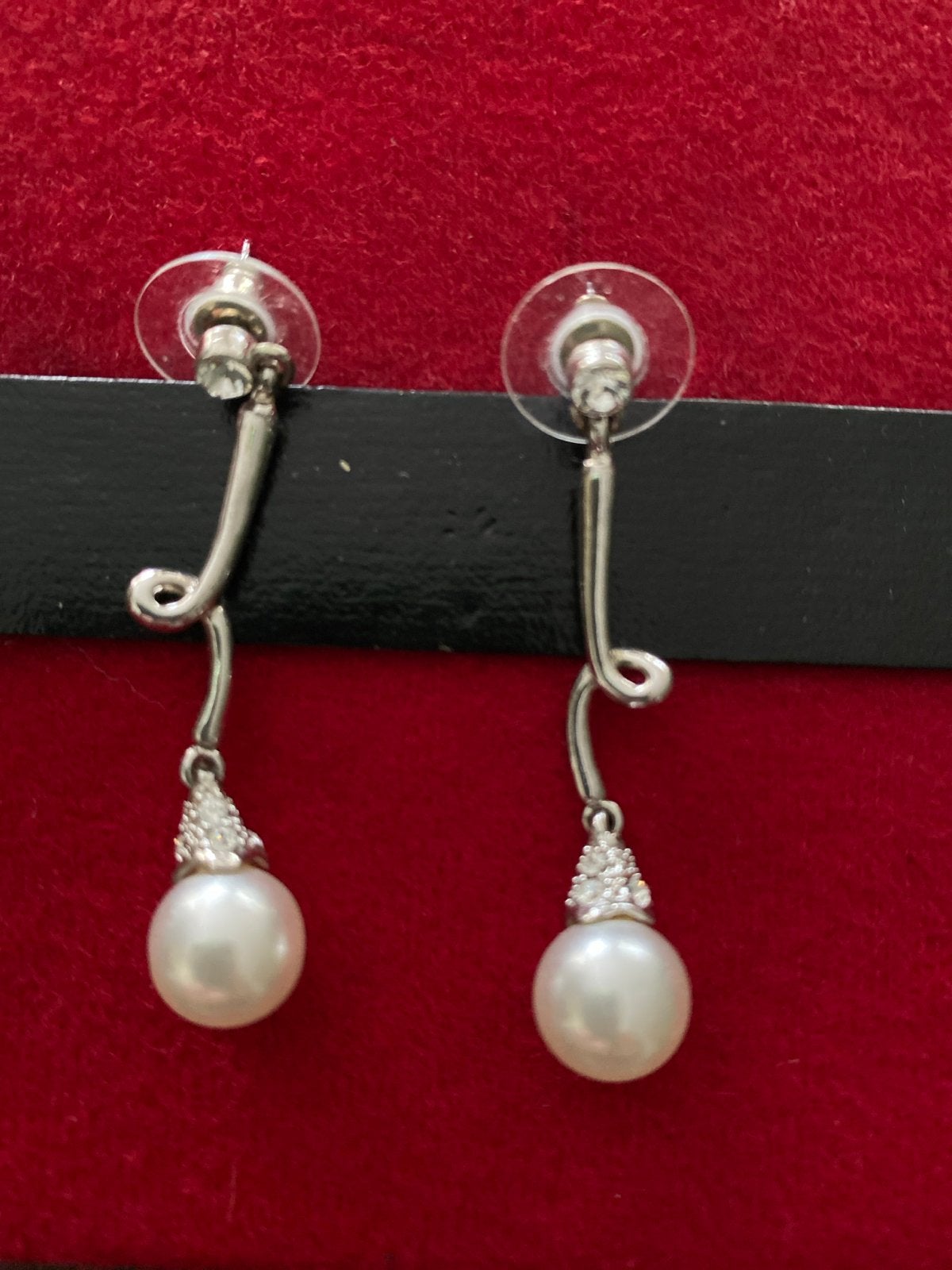 Vintage Elegante Oorbellen met Parels en Strass, Sieraden, Tassen en Uiterlijk, Overige materialen, Hangers, Ophalen of Verzenden