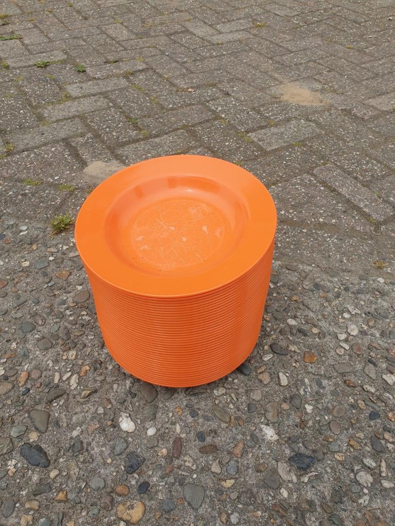 Vintage camping borden oranje 39 stuks, Caravans en Kamperen, Ophalen of Verzenden, Campingkast