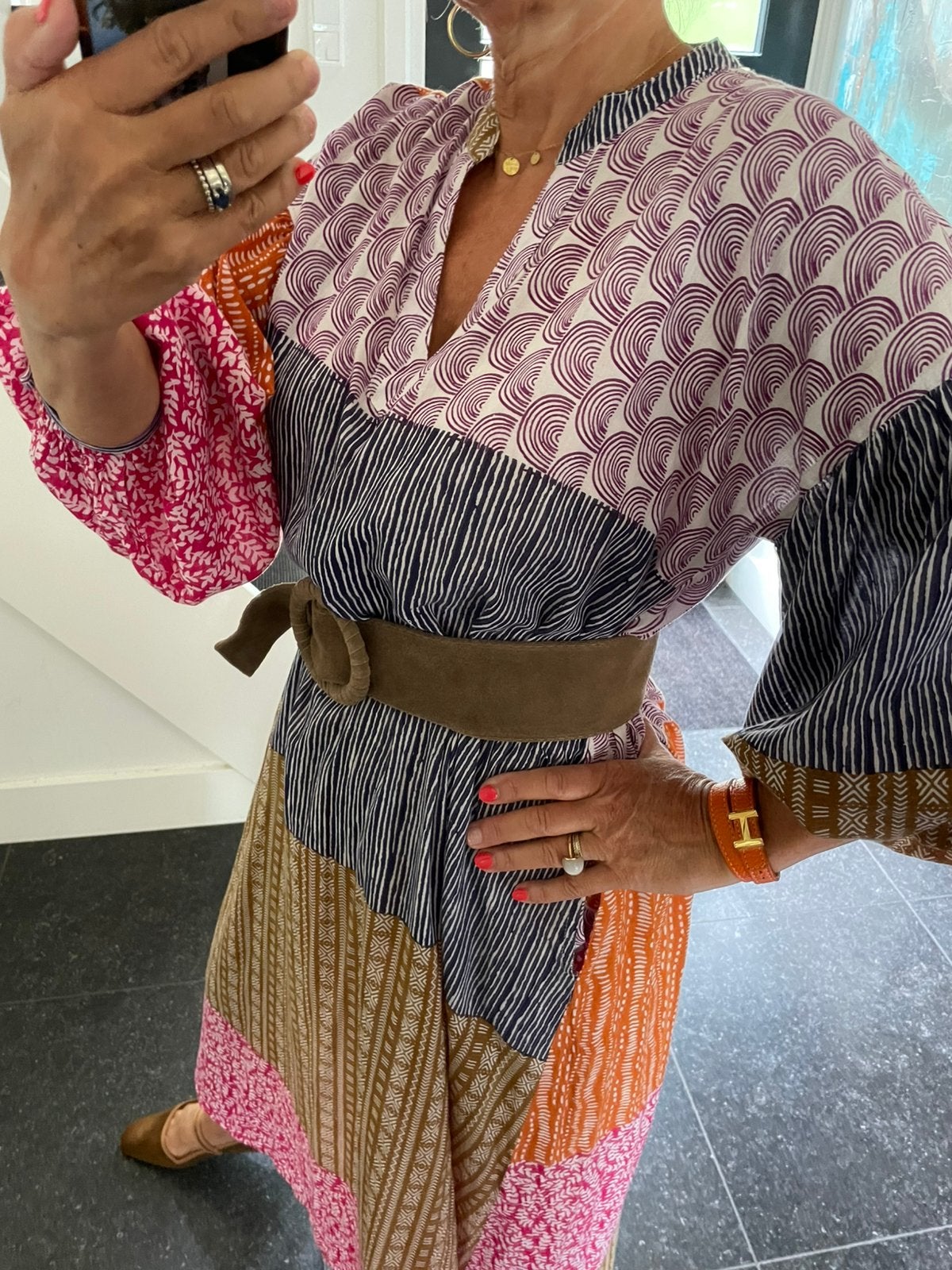 Gold&Silver, super leuk en luchtig kimono jurkje, one size, Maat 38/40 (M), Overige kleuren, Nieuw, Ophalen of Verzenden