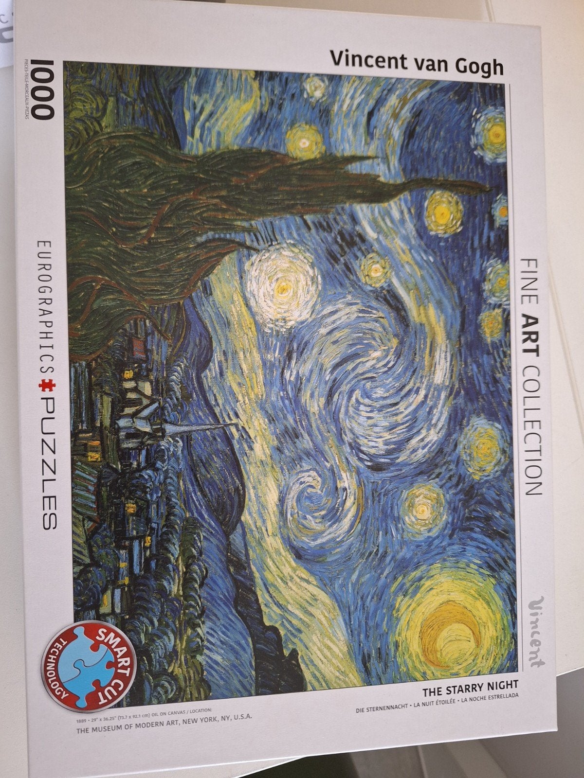 Vincent van Gogh De Sterrennacht Puzzel 1000 st, Ophalen of Verzenden, 500 t/m 1500 stukjes, Zo goed als nieuw, Legpuzzel