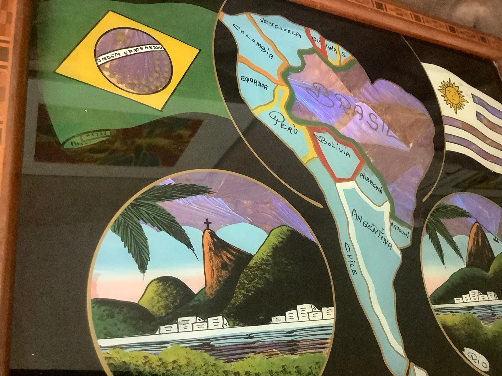 Vintage Braziliaans dienblad met vlindervleugels, Ophalen of Verzenden
